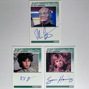 3 STAR TREK: THE NEXT GENERATION Autograph Cards / JOHN PUTCH, Sam Hennings + 1